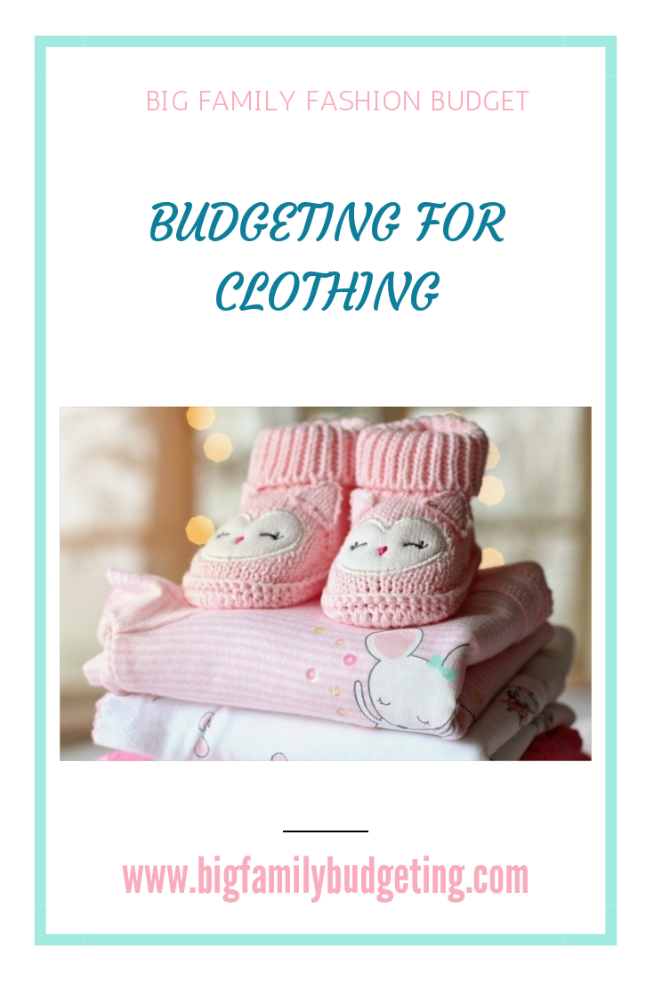 A large family can be expensive, but one way to save money is to look at ways to budget with clothing, consider charity shops, second hand clothing, saving baby clothes for the next baby, lots of different ways to save money, click through to find out how to budget for clothing.